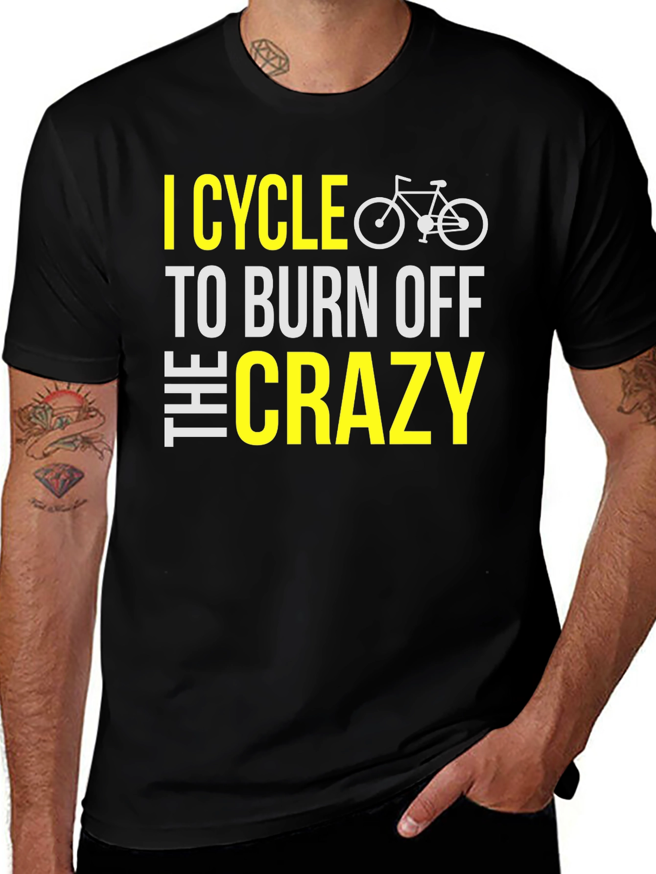 Variant 28 of I Cycle to Burn Off The Crazy Black T-Shirt