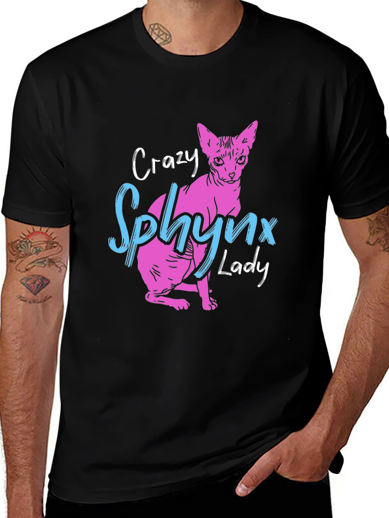 Crazy Sphynx Lady T-Shirt - Unique Cat Lover Tee