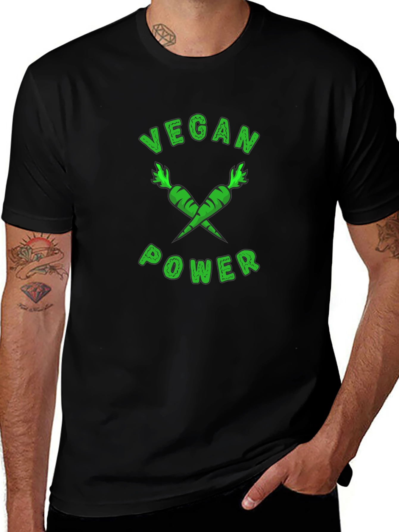 Variant 16 of Vegan Power T-Shirt - Carrot Design