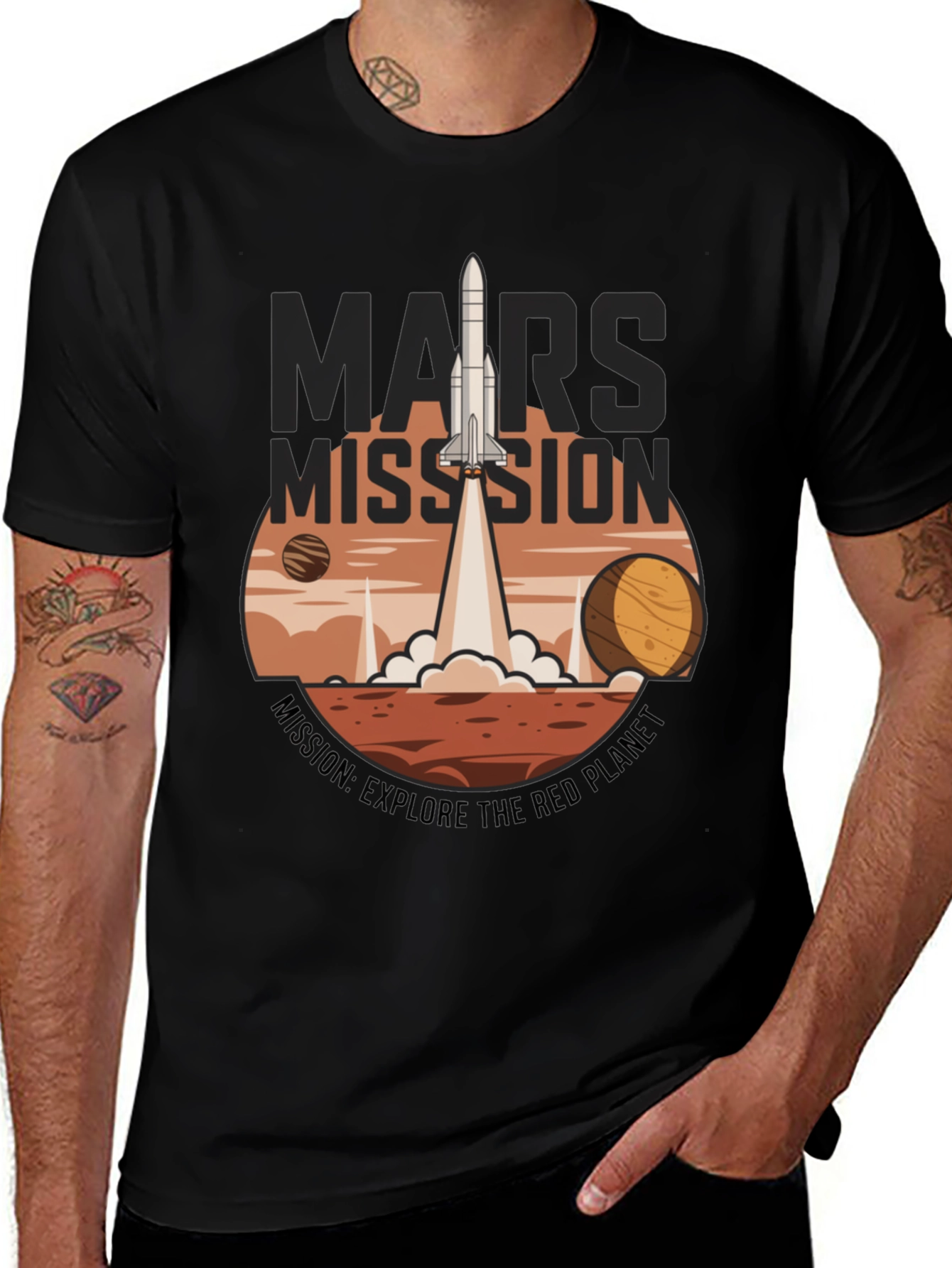 Mars Mission Graphic T-Shirt - Explore the Red Planet