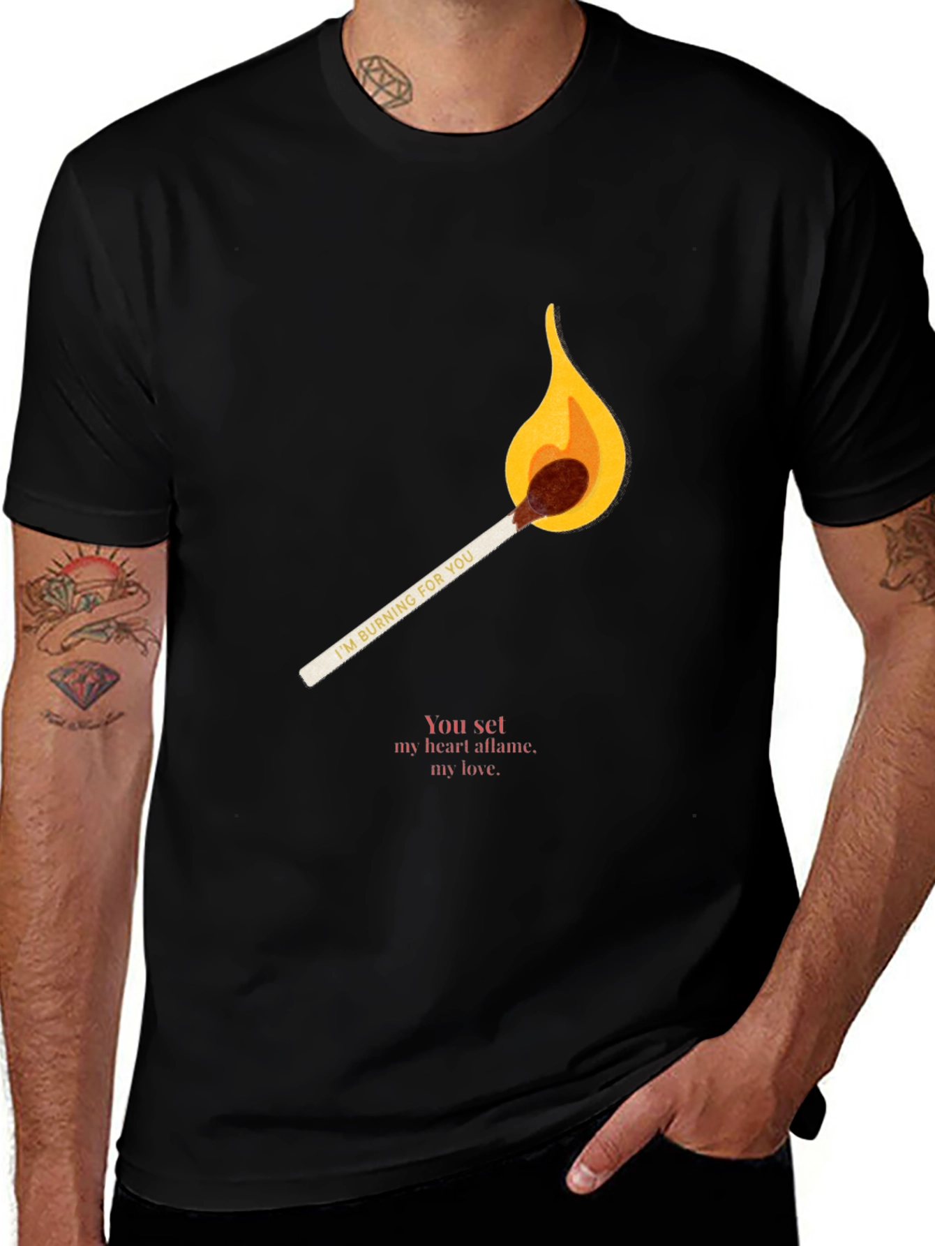 Variant 25 of Burning Love Tee - Match Graphic T-Shirt