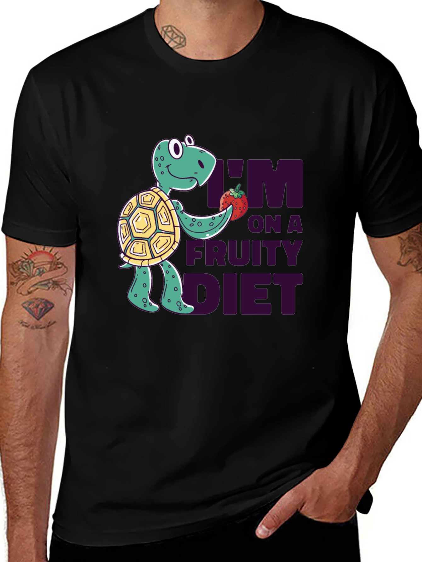 Variant 24 of Fruity Diet Turtle T-Shirt - Fun Graphic Tee