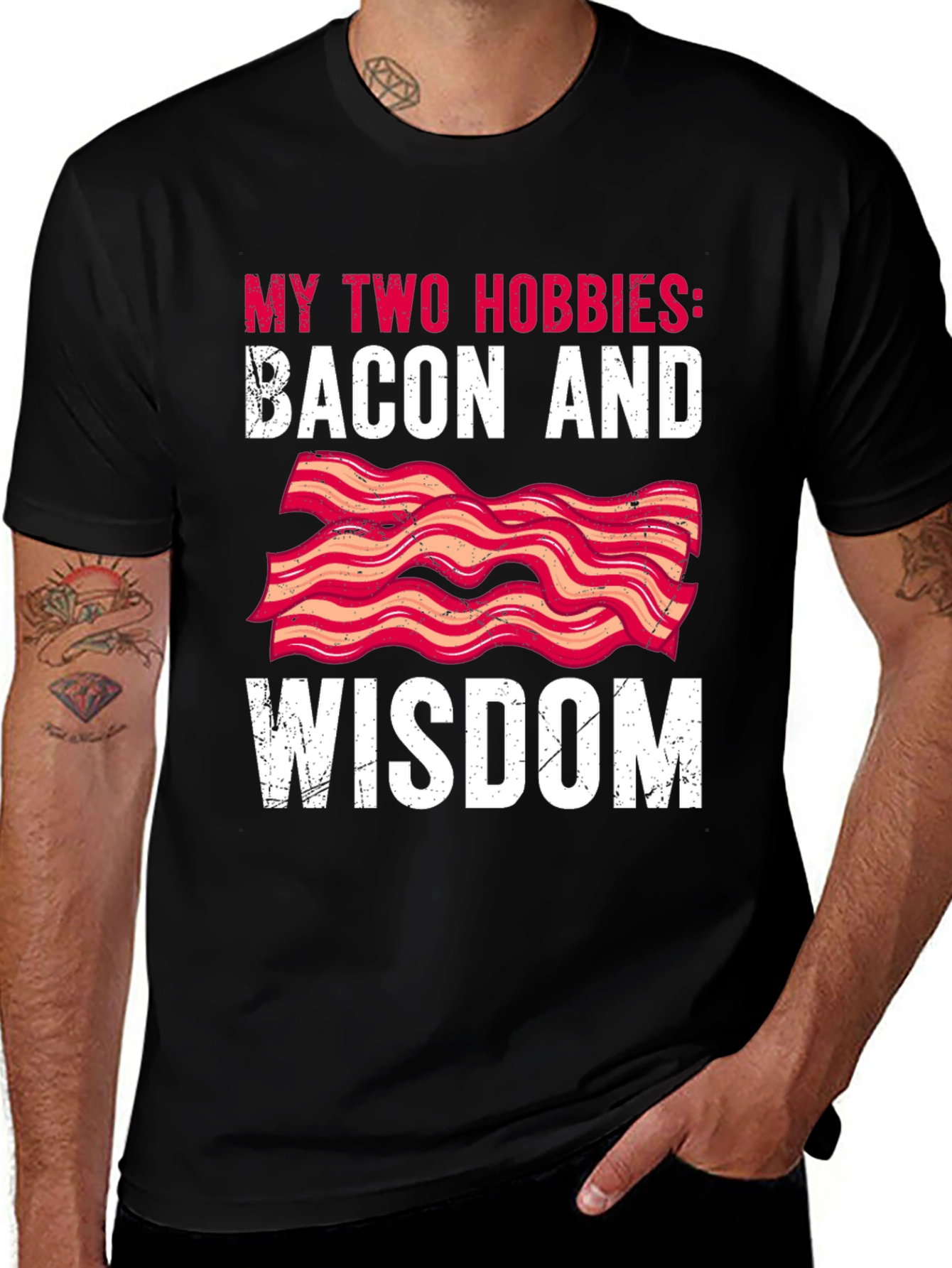 Variant 14 of Bacon & Wisdom Graphic Tee - Funny Hobby T-Shirt