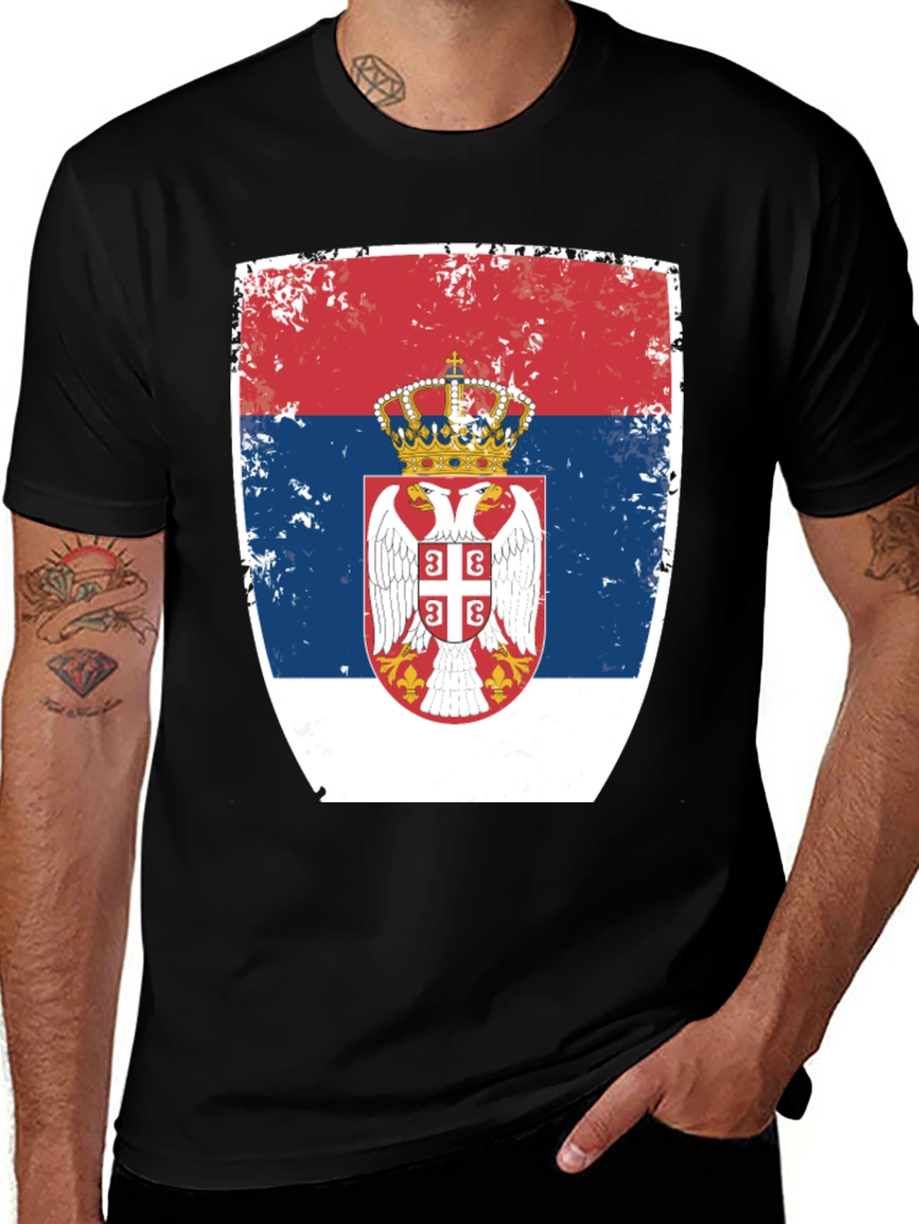 Serbian Coat of Arms Distressed T-Shirt