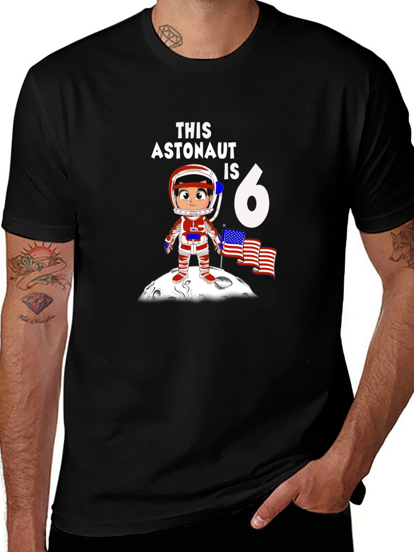 Variant 13 of Astronaut Birthday T-Shirt - 6th Birthday Space Tee