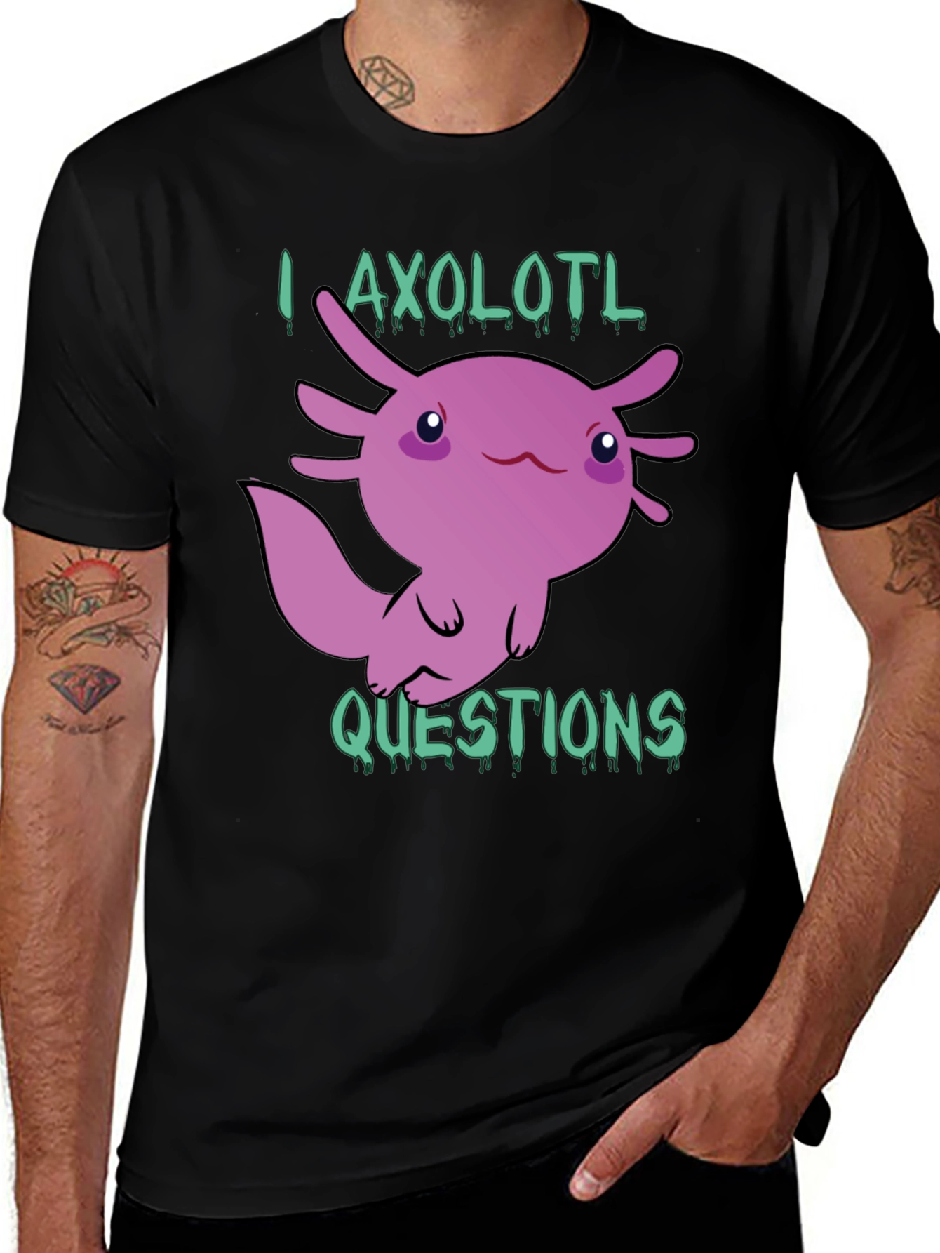 Variant 4 of I Axolotl Questions T-Shirt