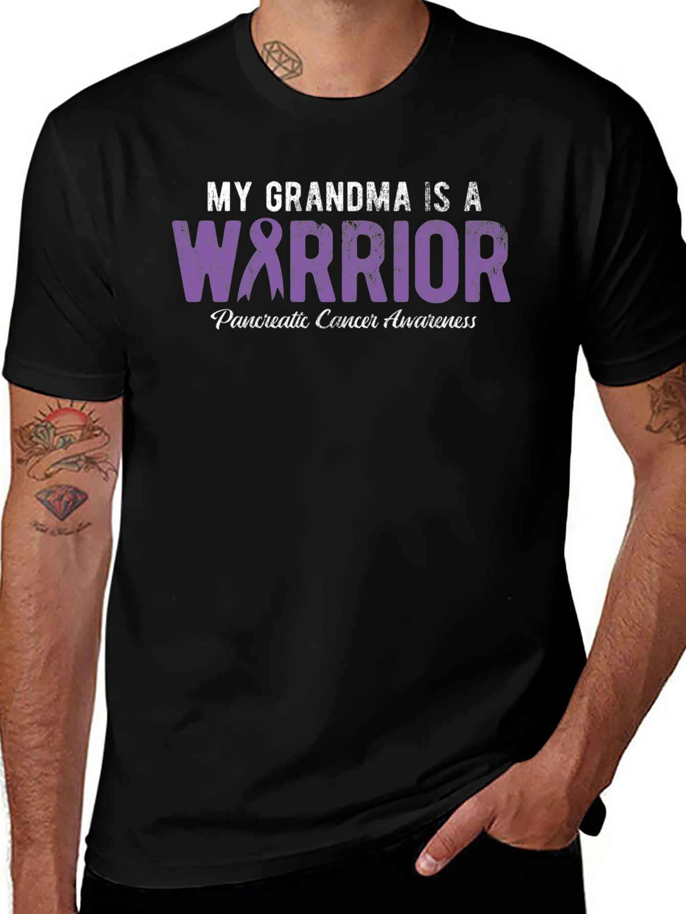 My Grandma is a Warrior Pancreatic Cancer Awareness T-Shirt