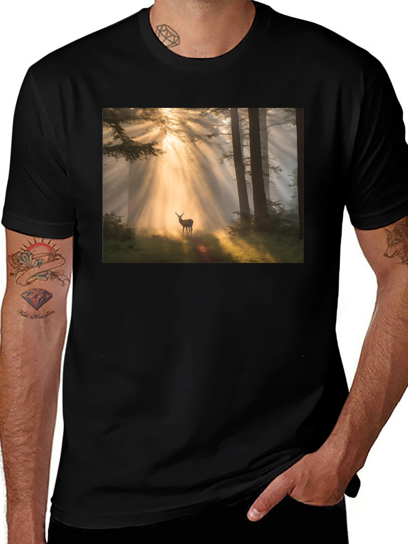 Variant 4 of Forest Deer T-Shirt - Nature Lover Tee
