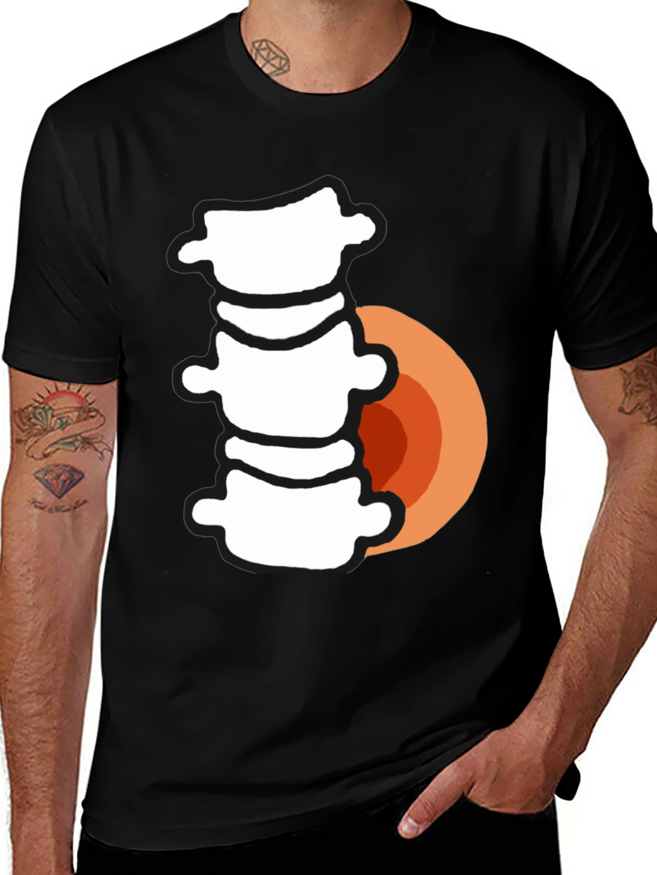 Variant 10 of Spine Humor Graphic Tee - Black