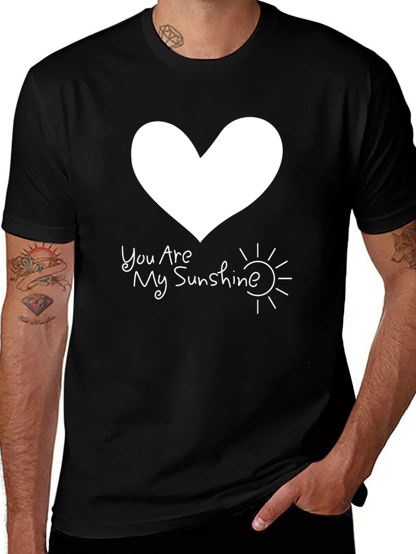 Variant 22 of You Are My Sunshine Graphic Tee - Heart & Sun Design