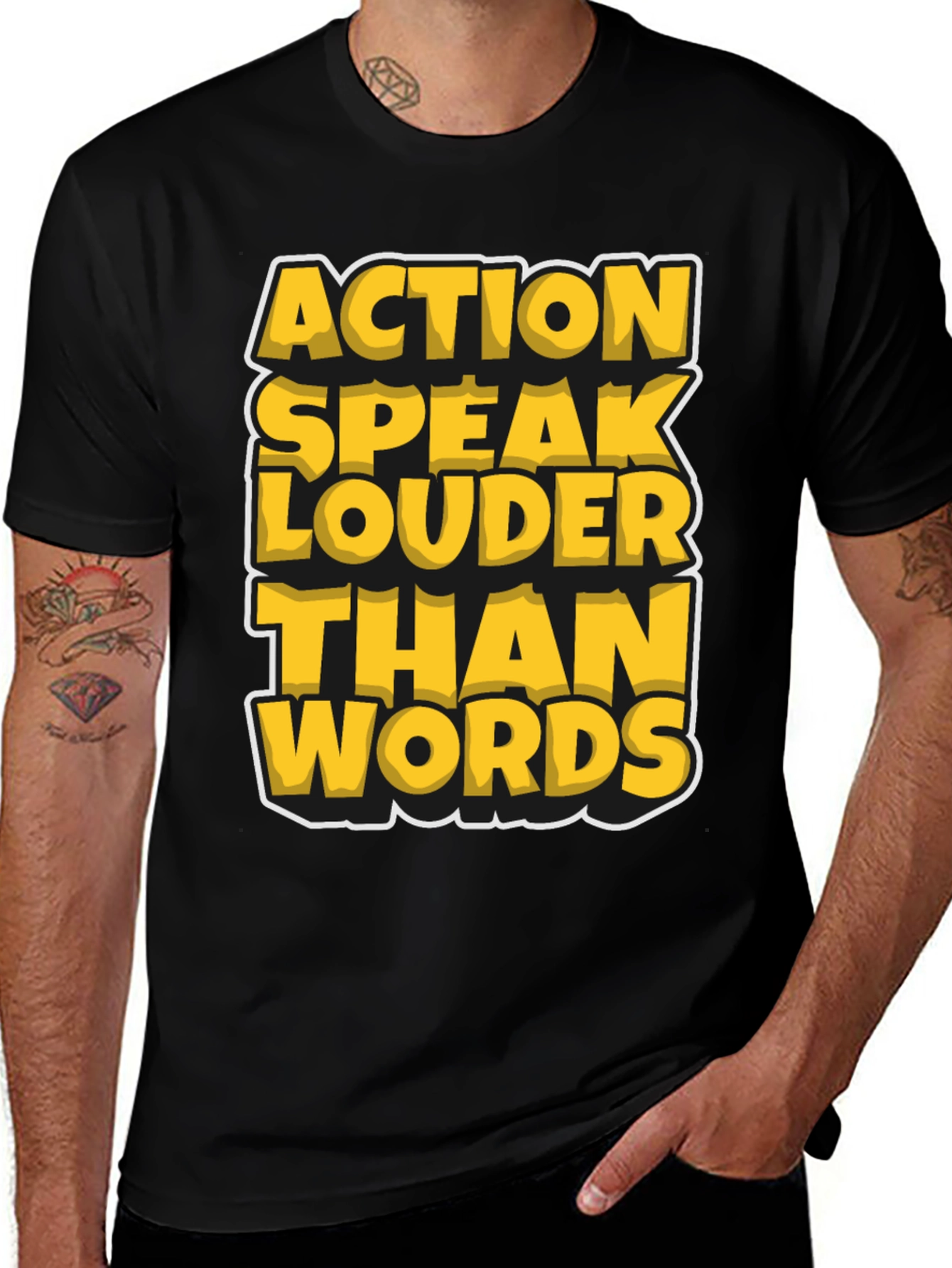Variant 17 of Action Speak Louder Than Words T-Shirt