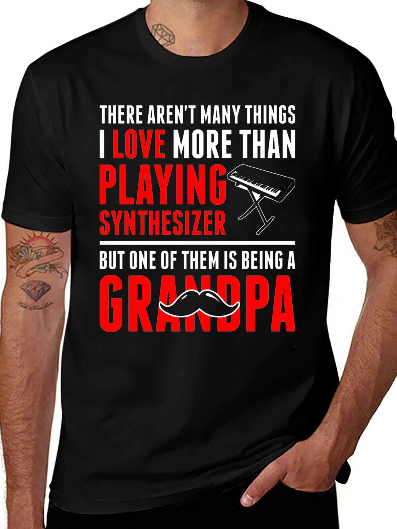 Variant 19 of Grandpa Synthesizer Lover T-Shirt