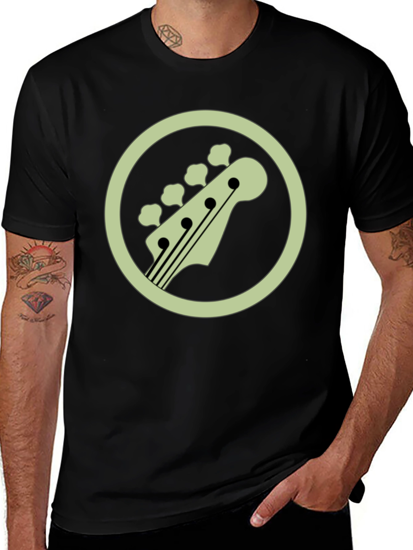 Variant 10 of Bass Guitar Head T-Shirt - Cool Musician Tee