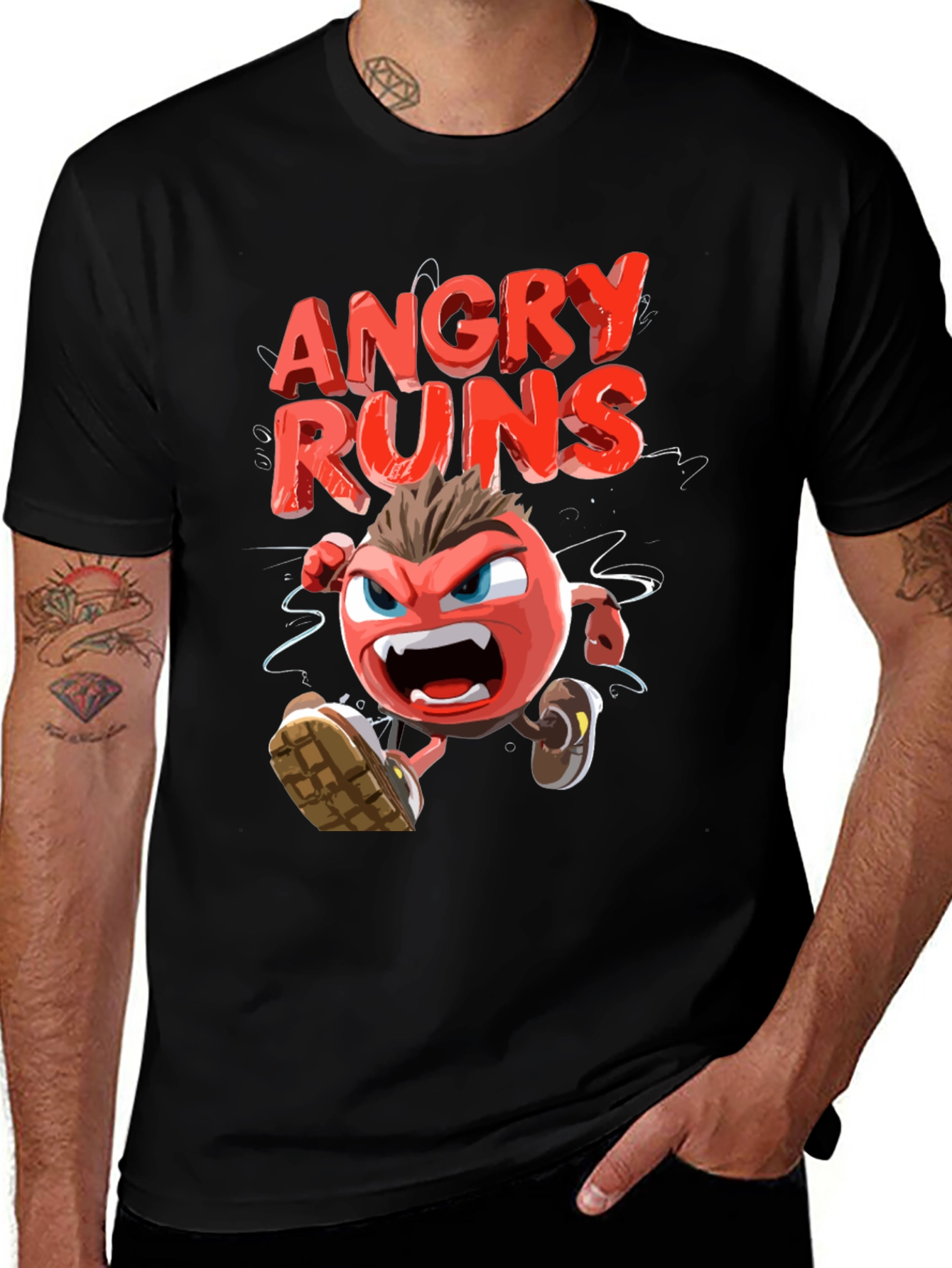 Angry Runs Black Graphic Tee