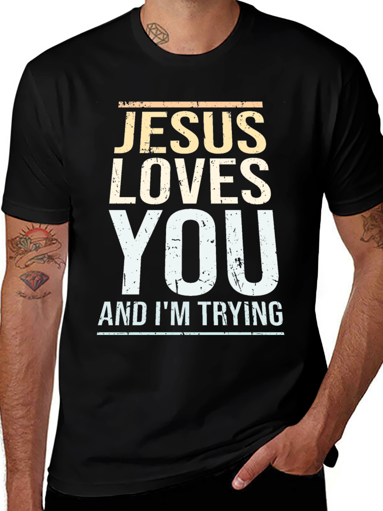 Variant 12 of Jesus Loves You Men's Graphic T-Shirt