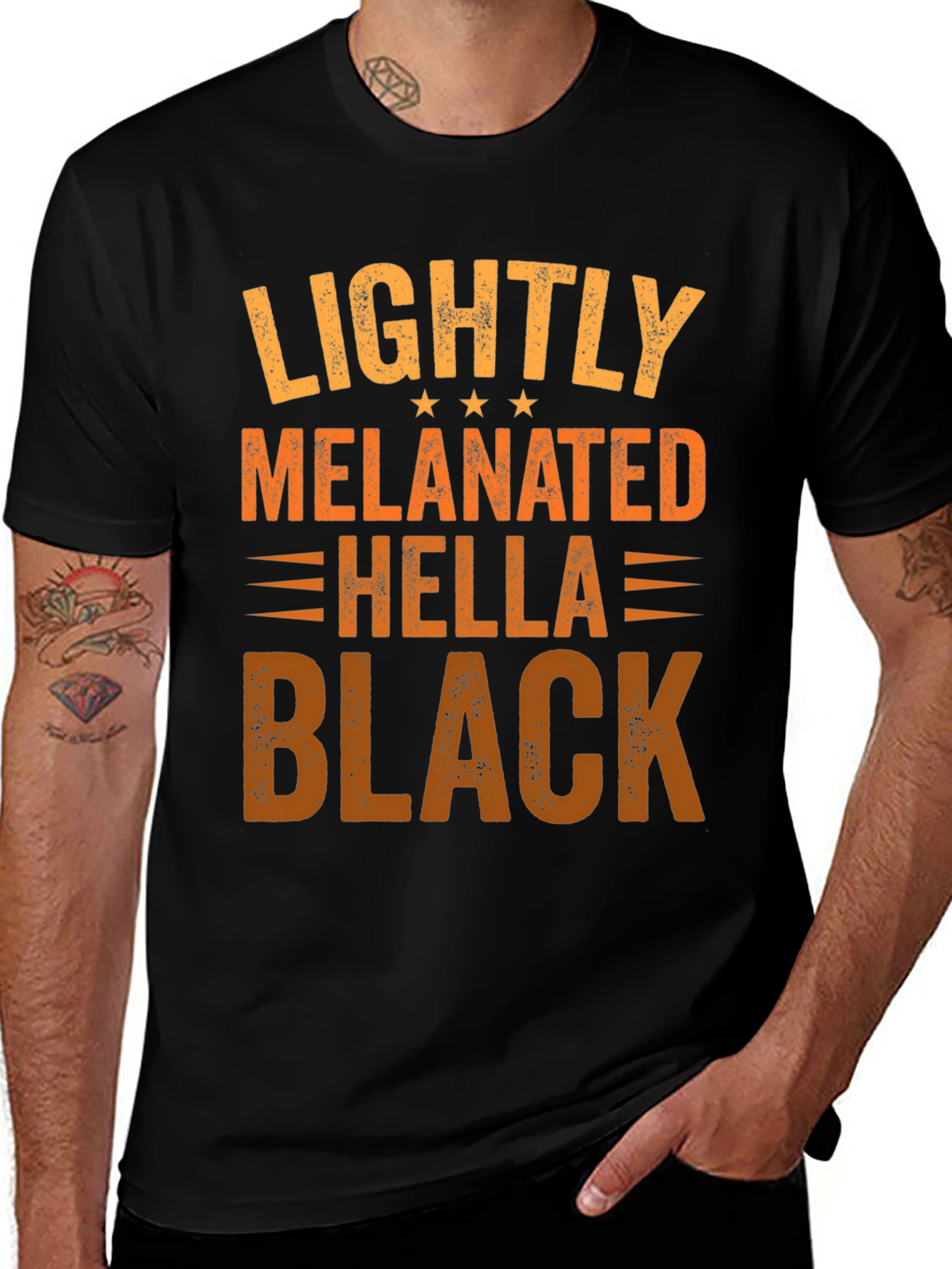 Variant 17 of Lightly Melanated Black Graphic Tee