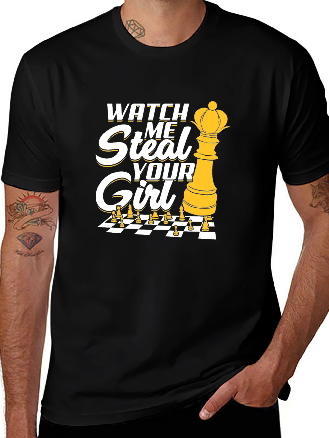 Variant 25 of Watch Me Steal Your Girl Chess T-Shirt