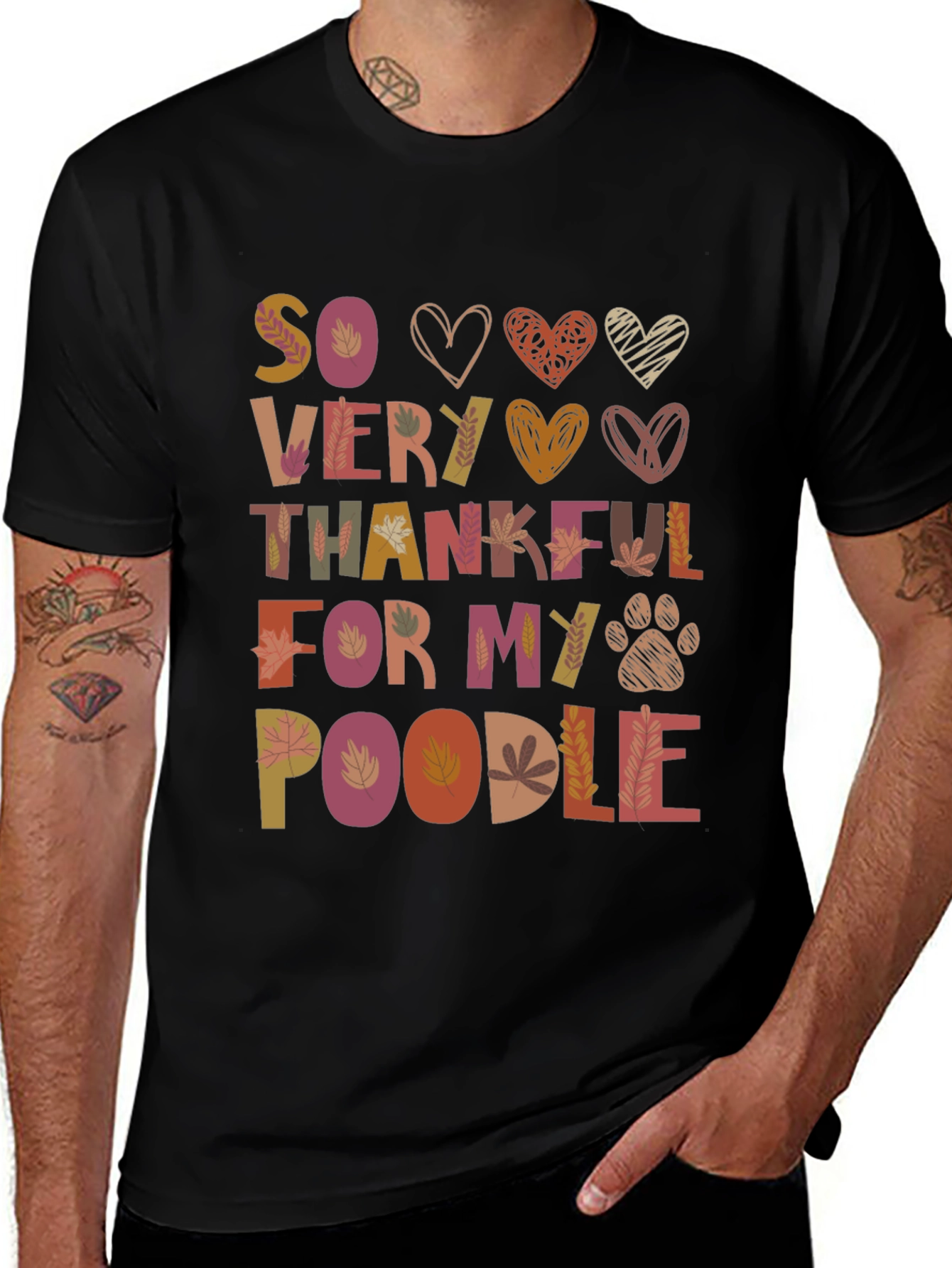 Black So Very Thankful For My Poodle Shirt main image