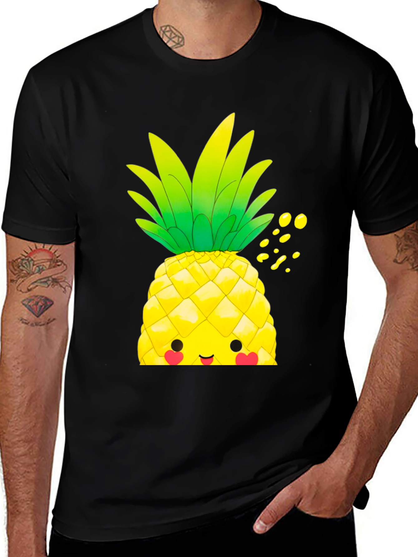 Variant 21 of Kawaii Pineapple Graphic Tee - Tropical Style