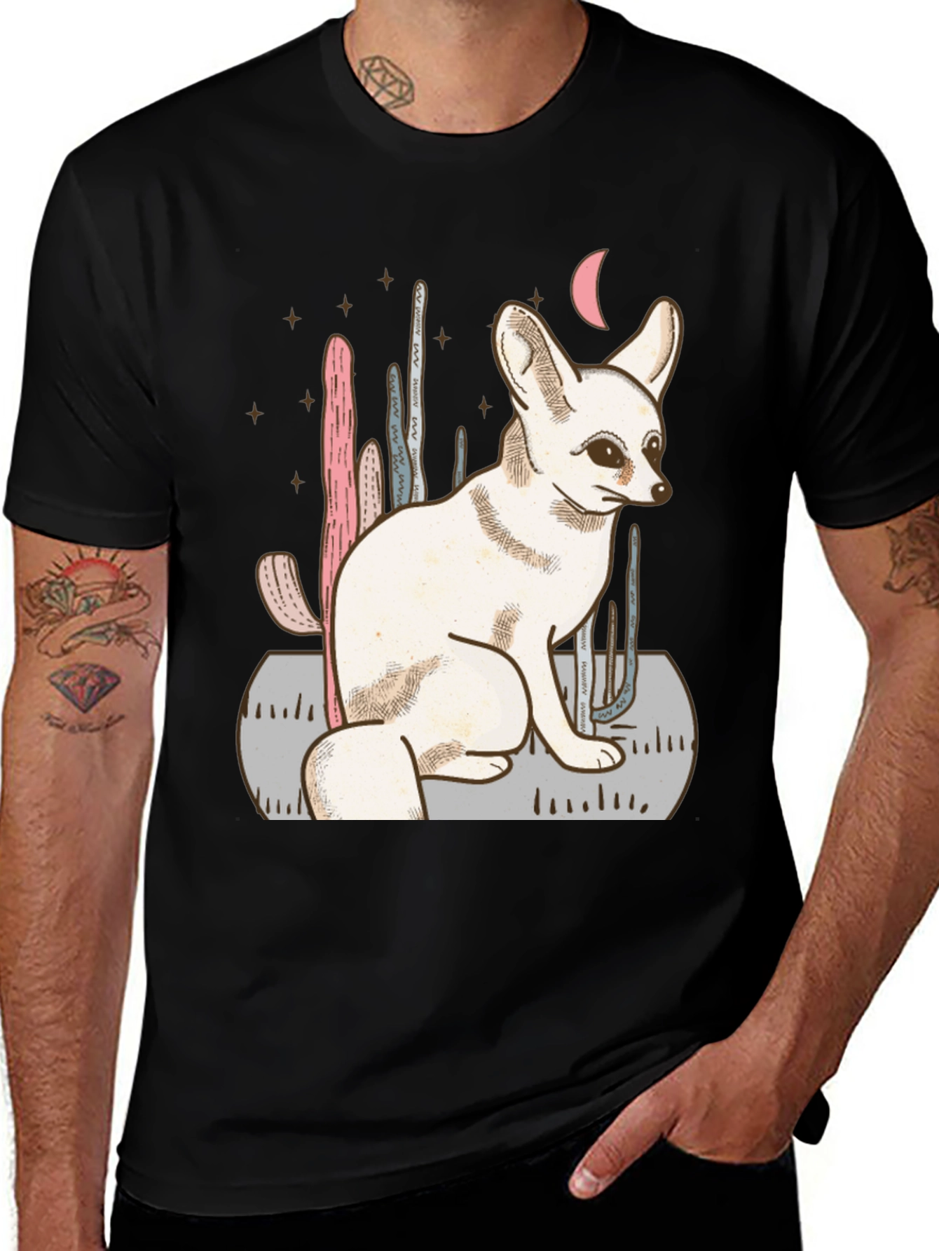 Variant 10 of Fennec Fox Desert Scene Graphic Tee