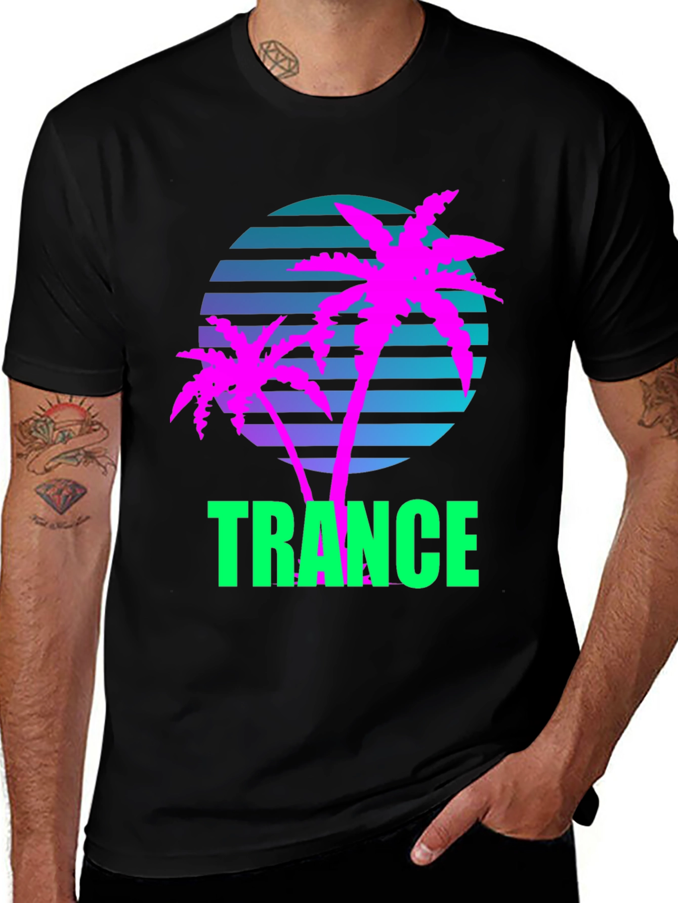 Retro Trance Palm Tree T-Shirt