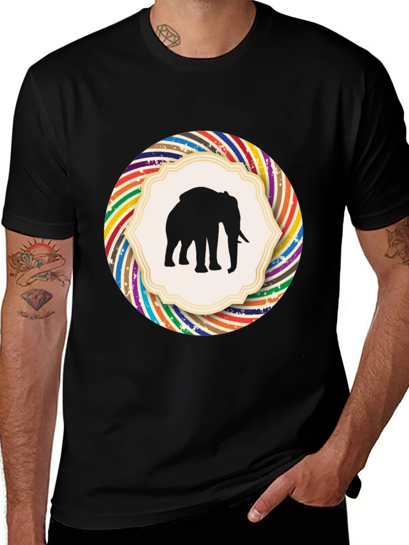 Variant 7 of Elephant Silhouette Graphic Tee