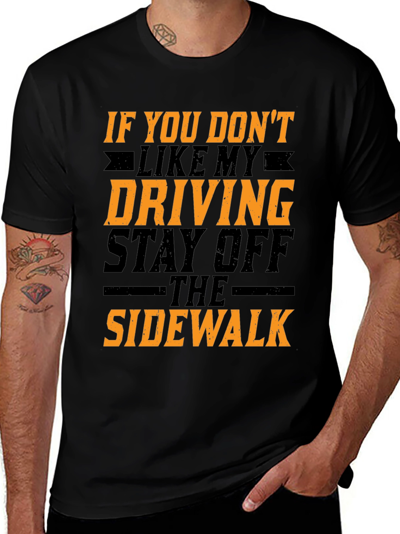 Variant 16 of Funny Driving T-Shirt - Stay Off The Sidewalk