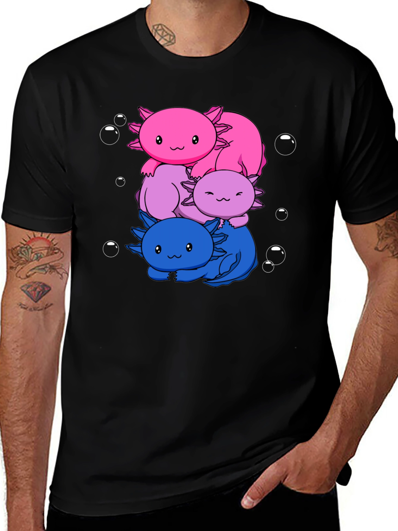 Variant 24 of Axolotl Stack Graphic Tee - Kawaii Style