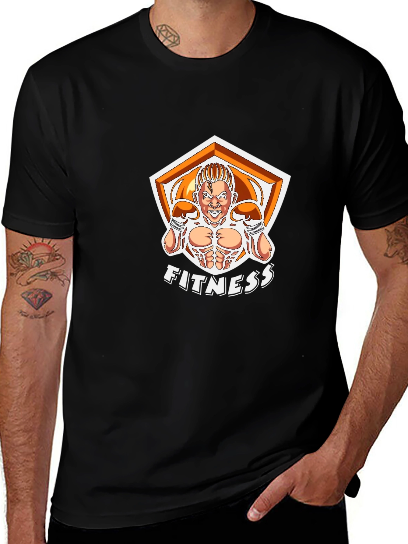 Variant 4 of Fitness Graphic Tee - Black, Bold Design