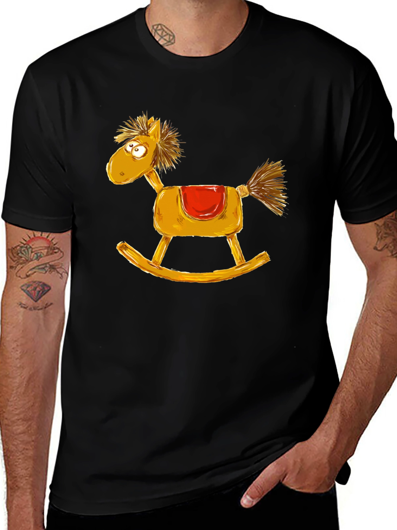 Variant 7 of Rocking Horse Graphic Tee - Quirky Style