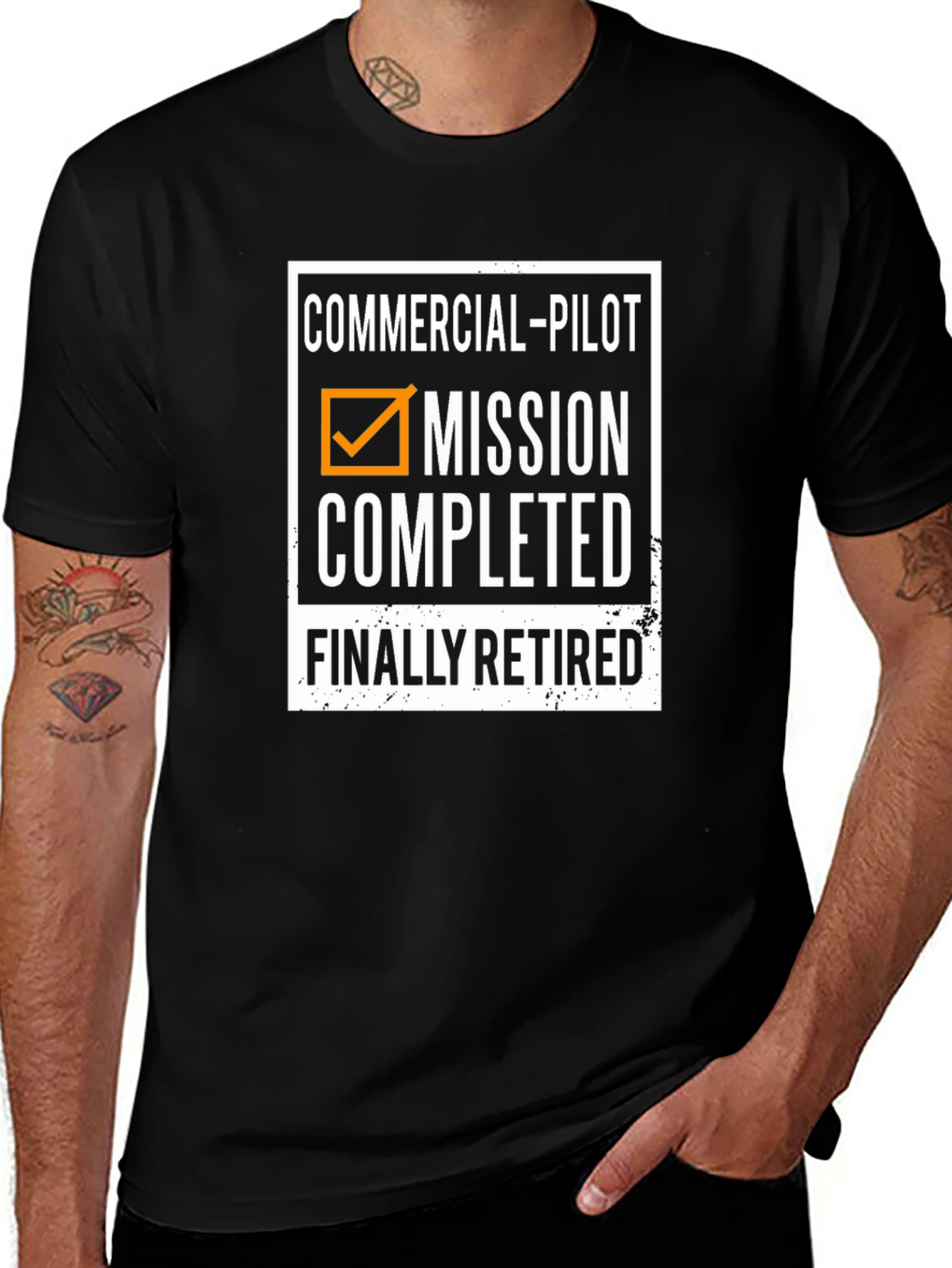 Variant 2 of Commercial Pilot Retirement T-Shirt - Mission Completed!