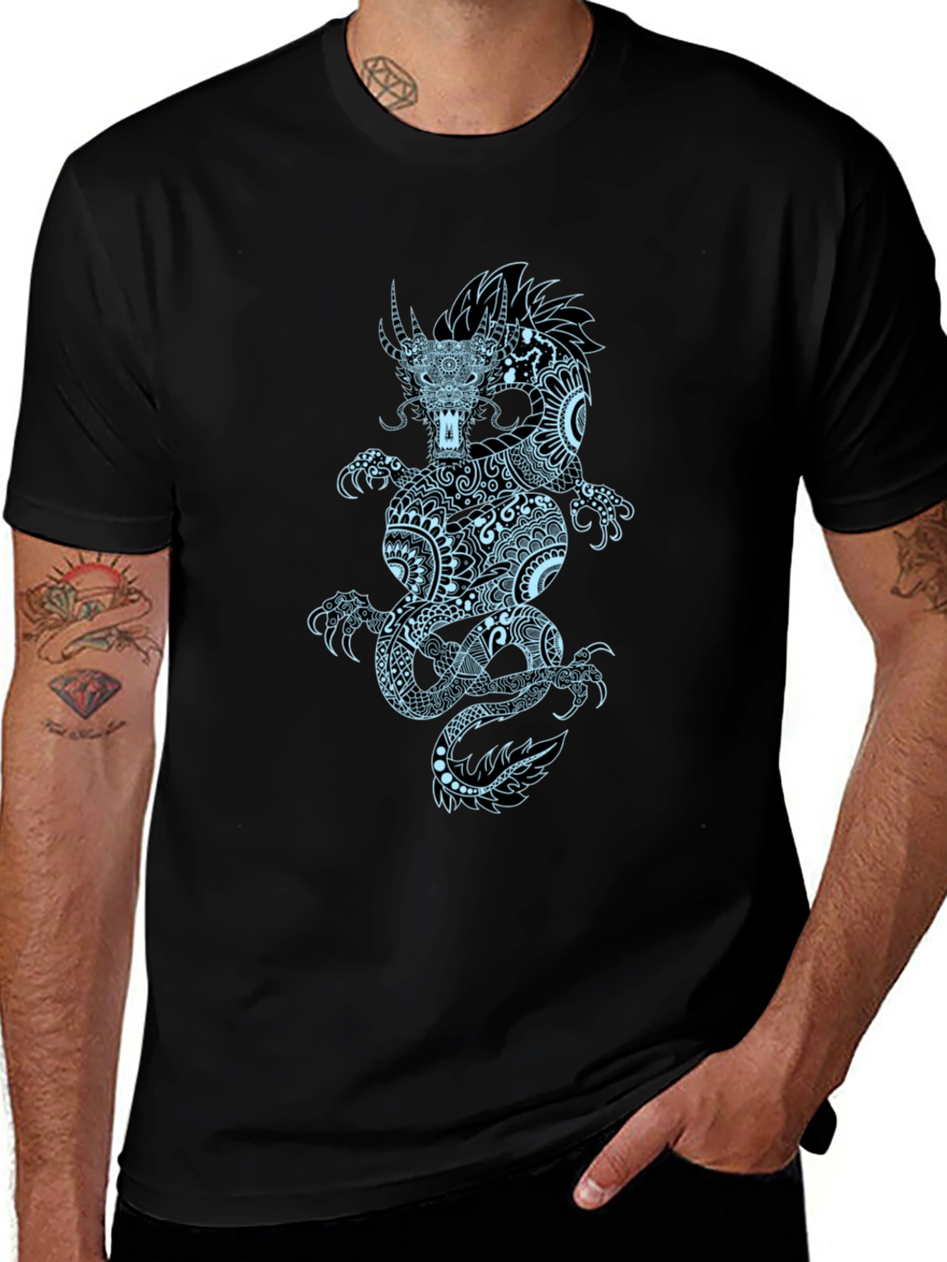 Variant 23 of Dragon Graphic Black T-Shirt