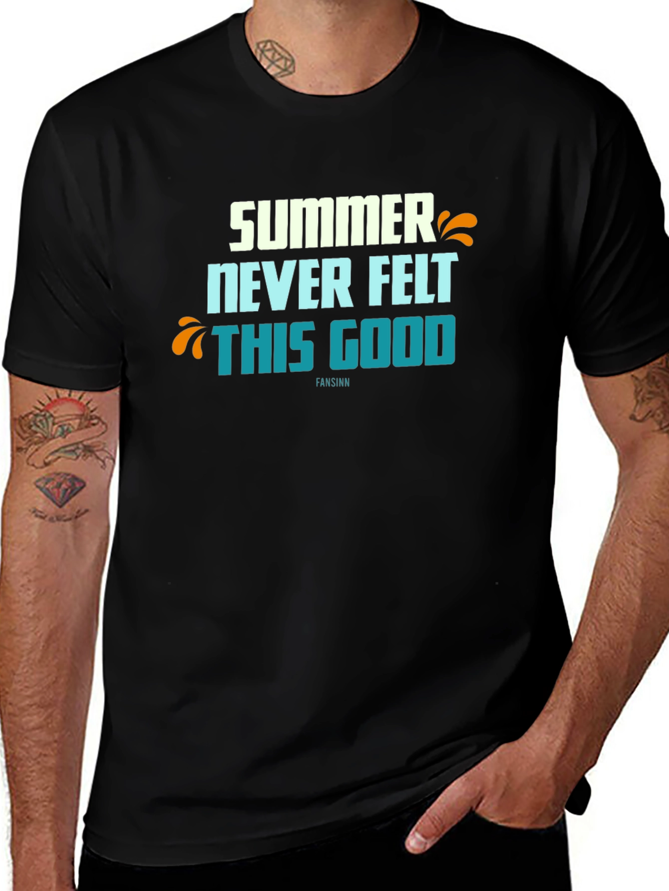 Variant 21 of Summer Never Felt This Good Black Graphic Tee