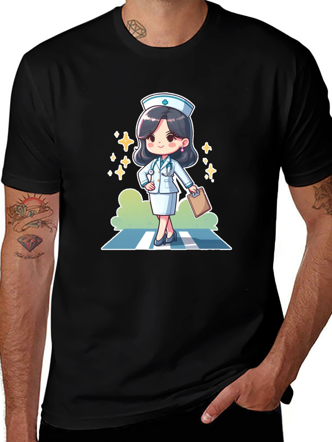 Variant 8 of Nurse Cartoon Graphic T-Shirt
