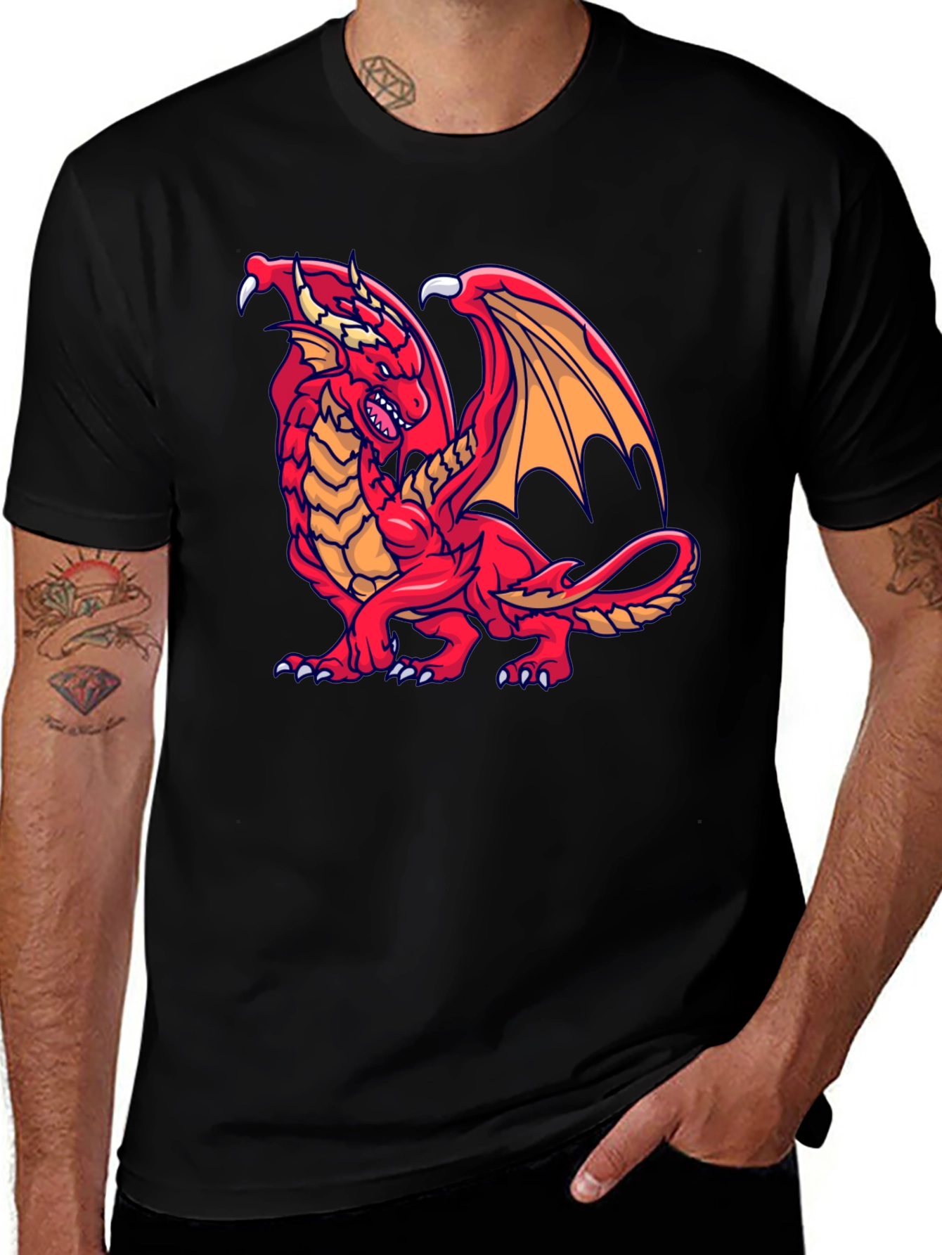 Variant 15 of Red Dragon Graphic T-Shirt - Fantasy Style