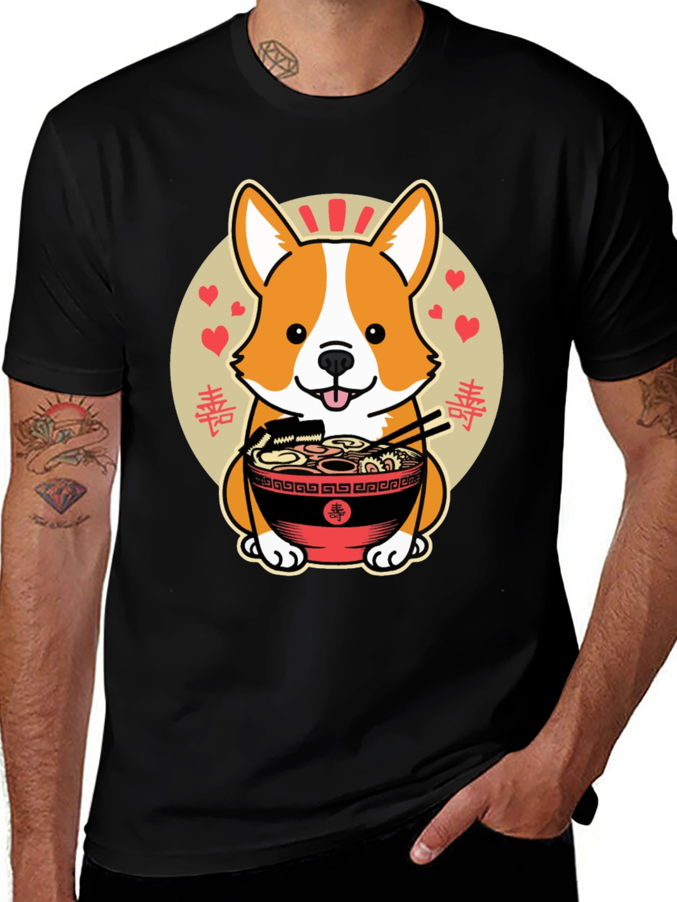 Corgi Ramen T-Shirt - Cute Dog Noodle Bowl Tee