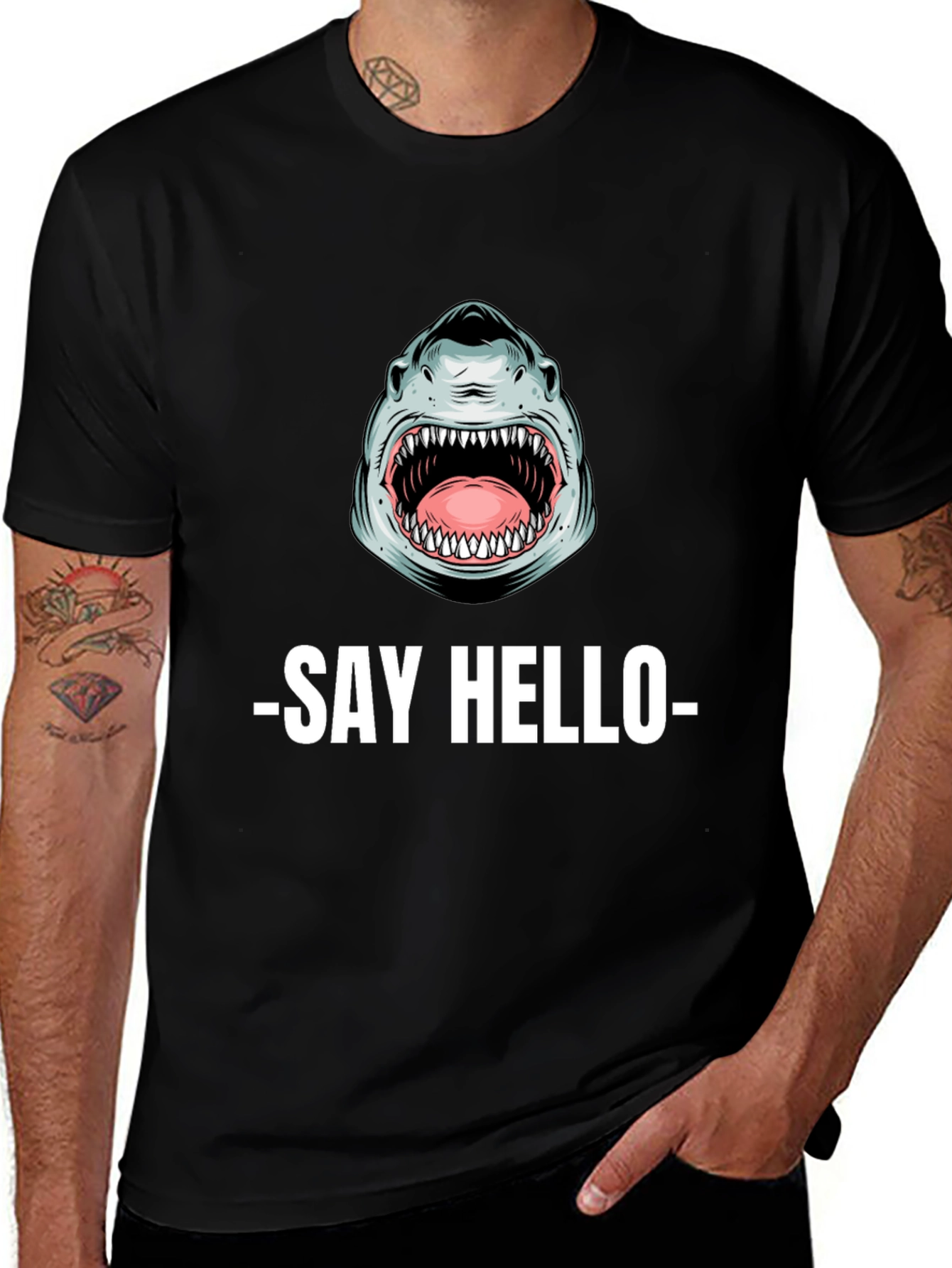 Variant 6 of Shark Say Hello Graphic T-Shirt