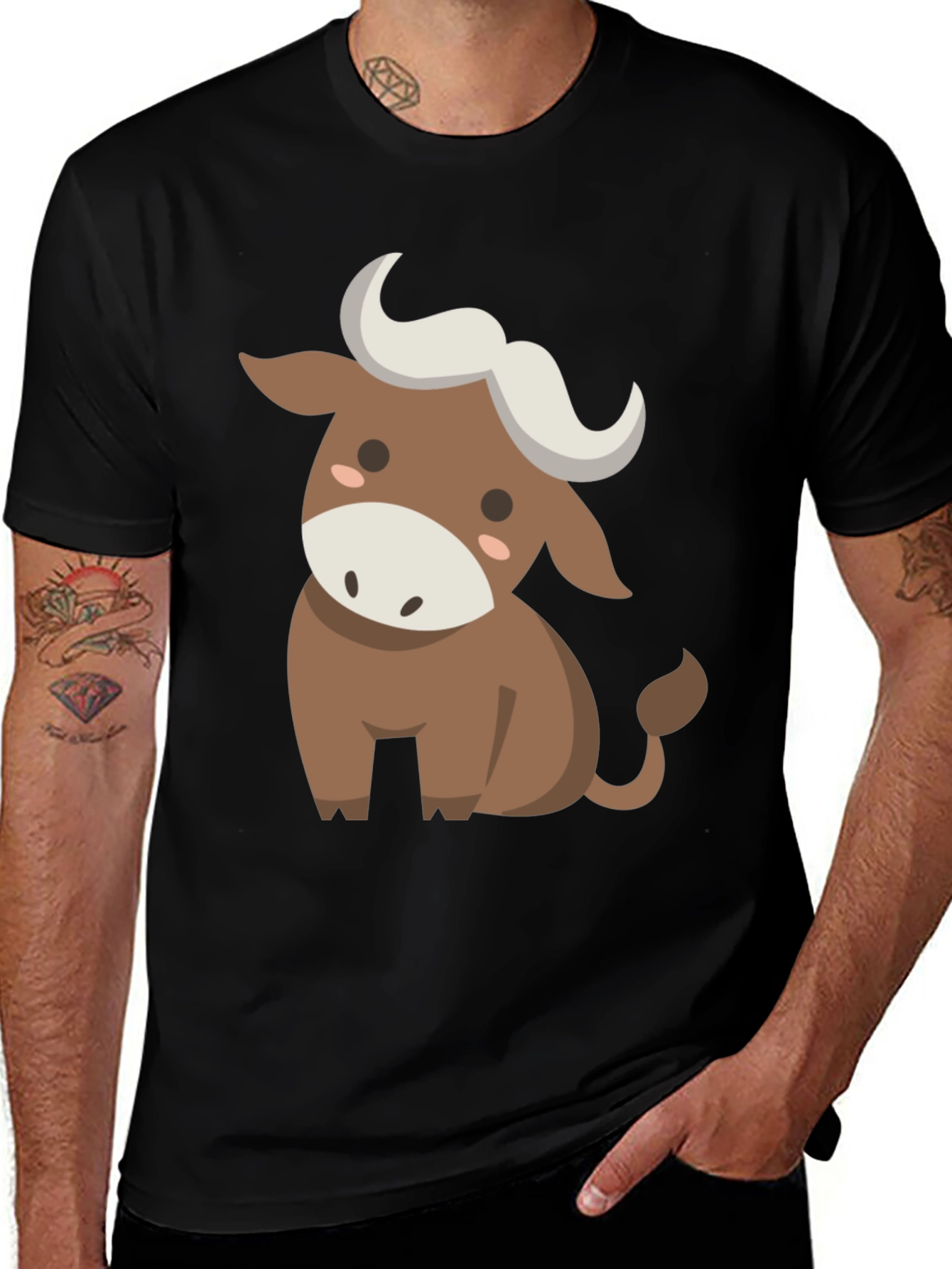 Variant 8 of Cute Cartoon Bull Graphic Tee