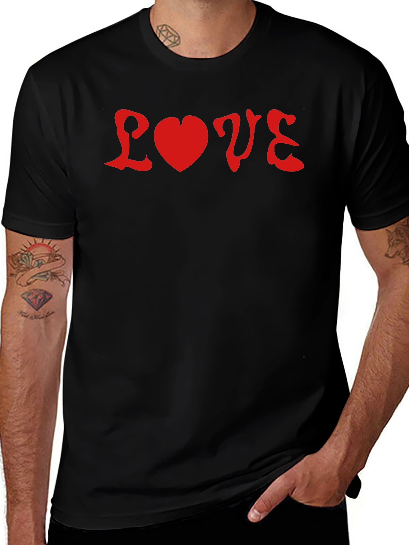 Love Graphic Tee - Red on Black