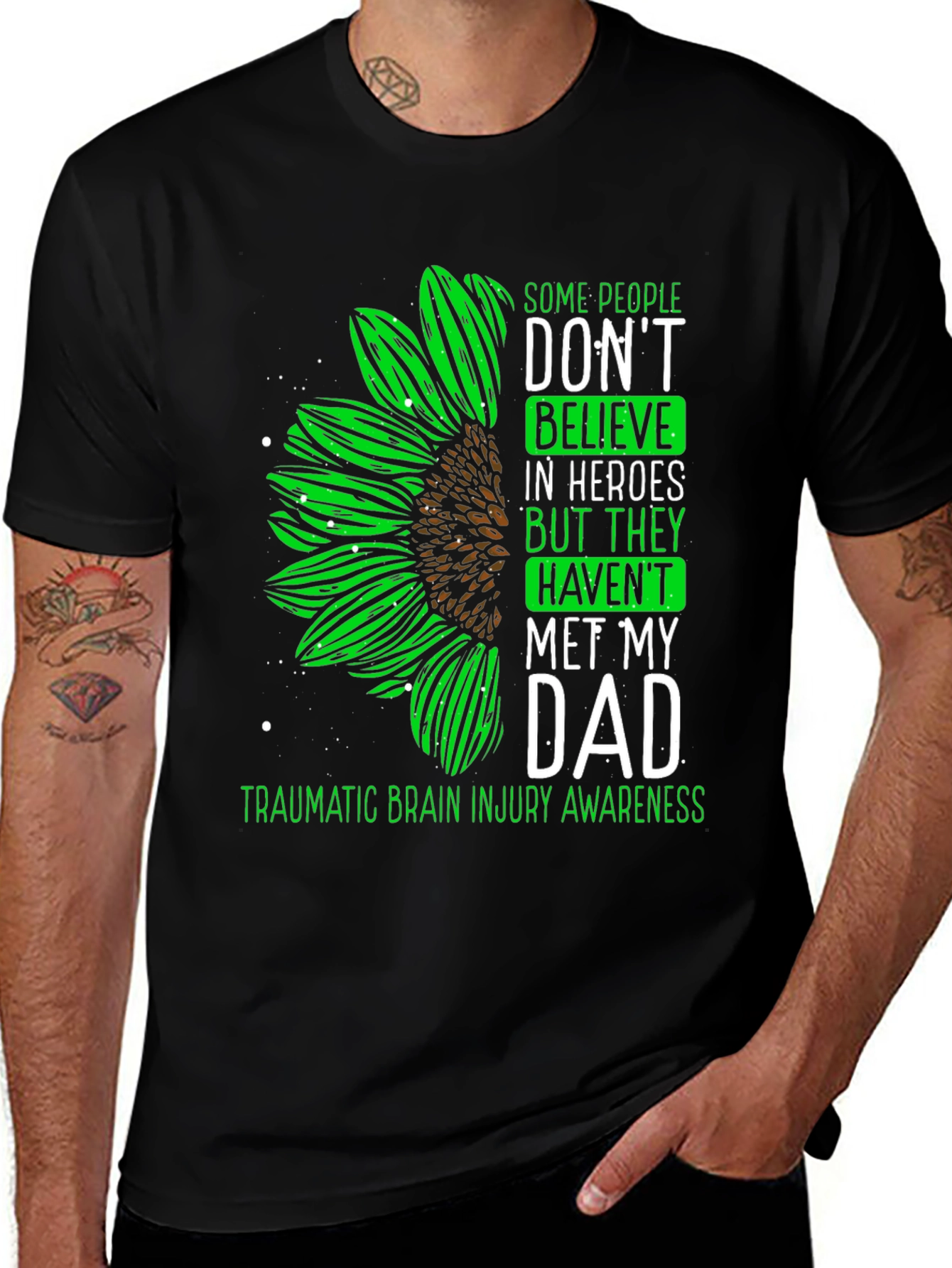 TBI Awareness T-Shirt - Some People Don't Believe in Heroes