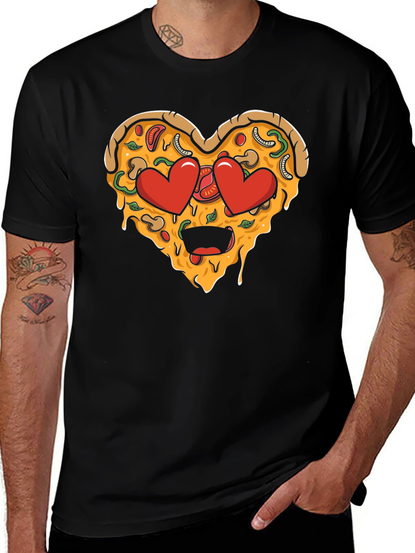 Variant 15 of Pizza Heart Graphic Tee - Funny Food Lover T-Shirt