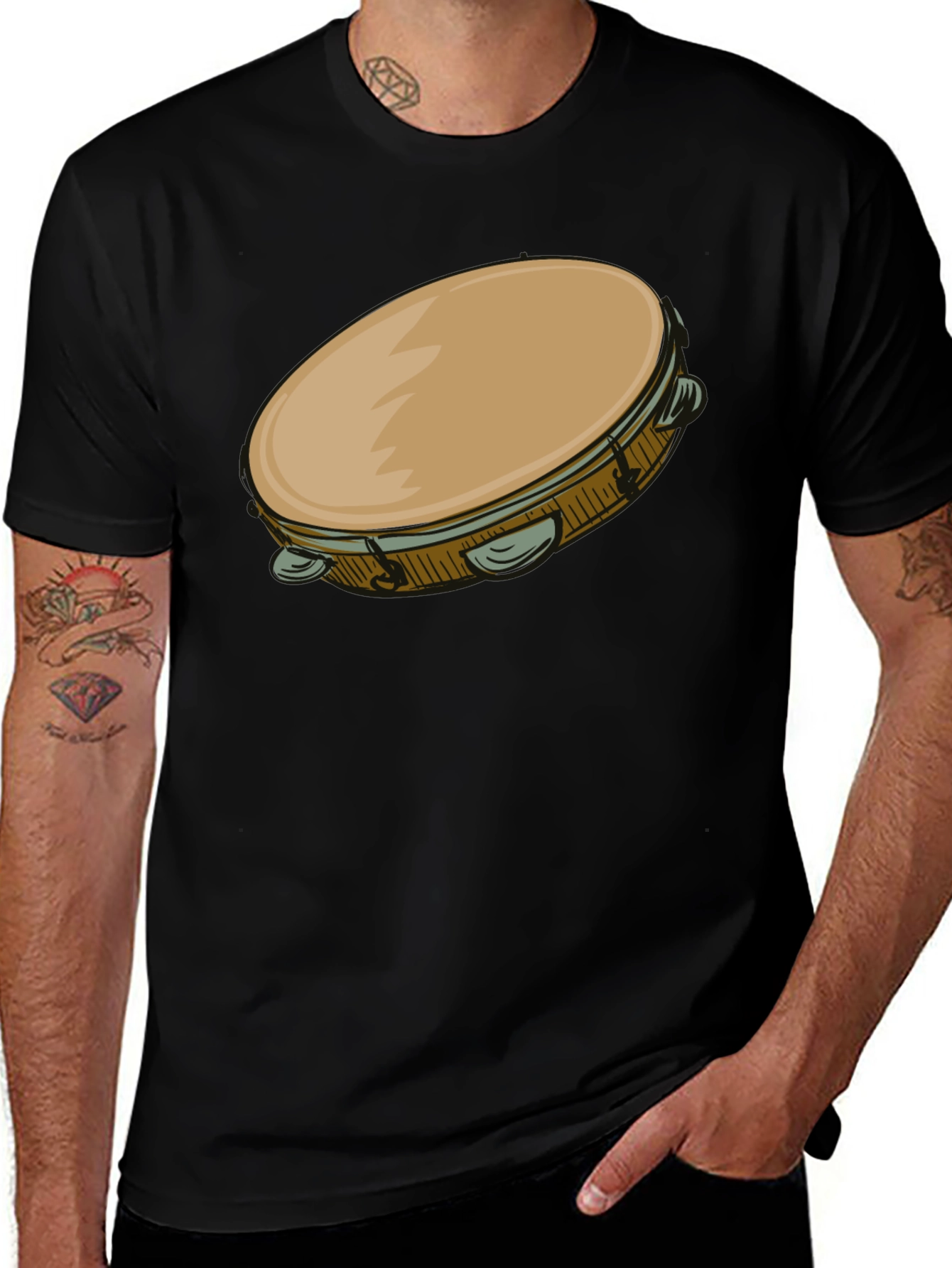 Variant 21 of Tambourine Graphic T-Shirt - Music Lover Tee