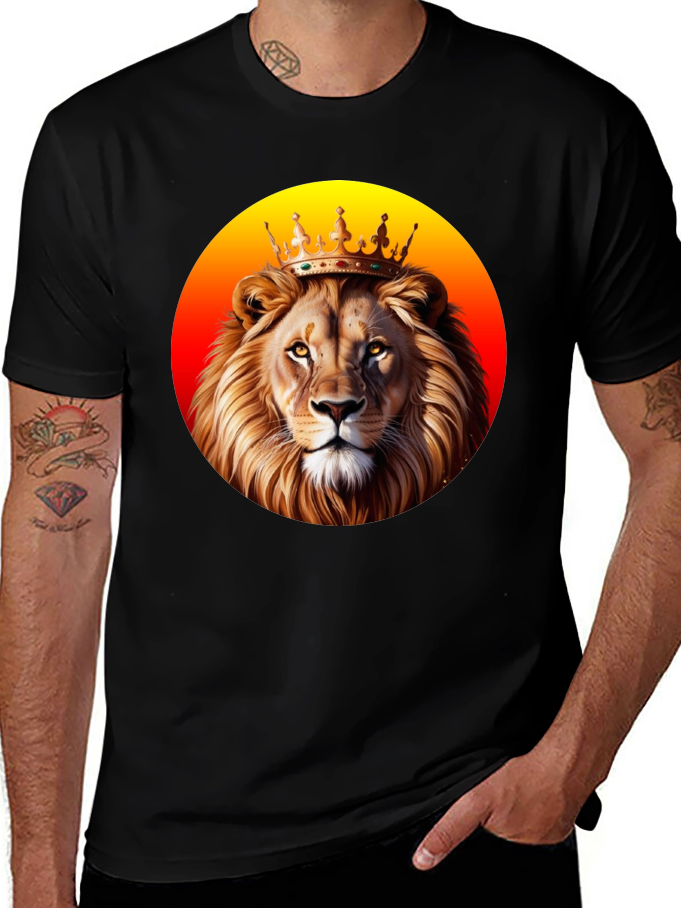 Variant 13 of King Lion Graphic T-Shirt - Black