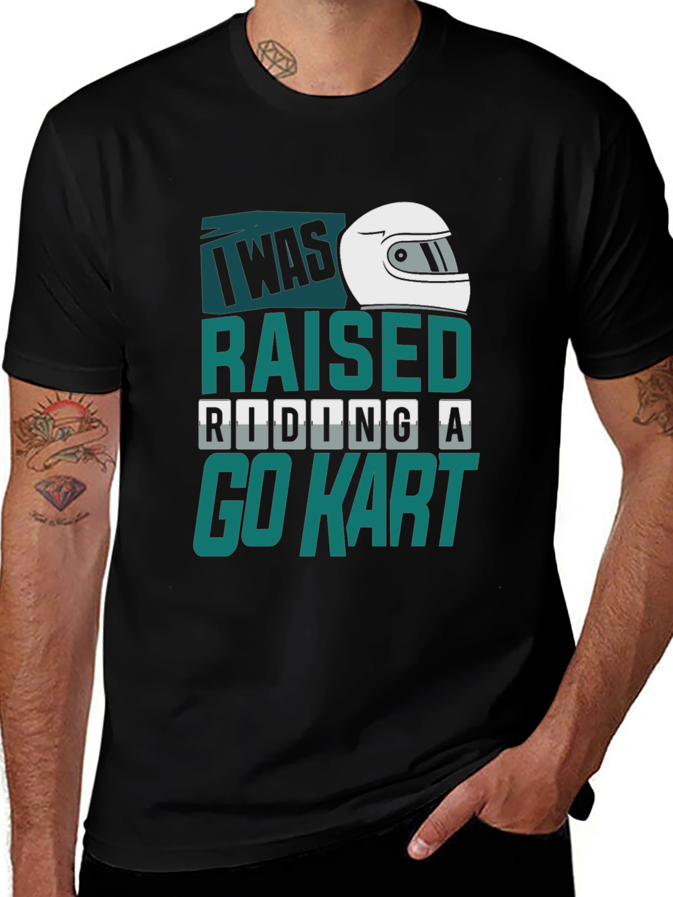 Variant 2 of I Was Raised Riding A Go Kart T-Shirt