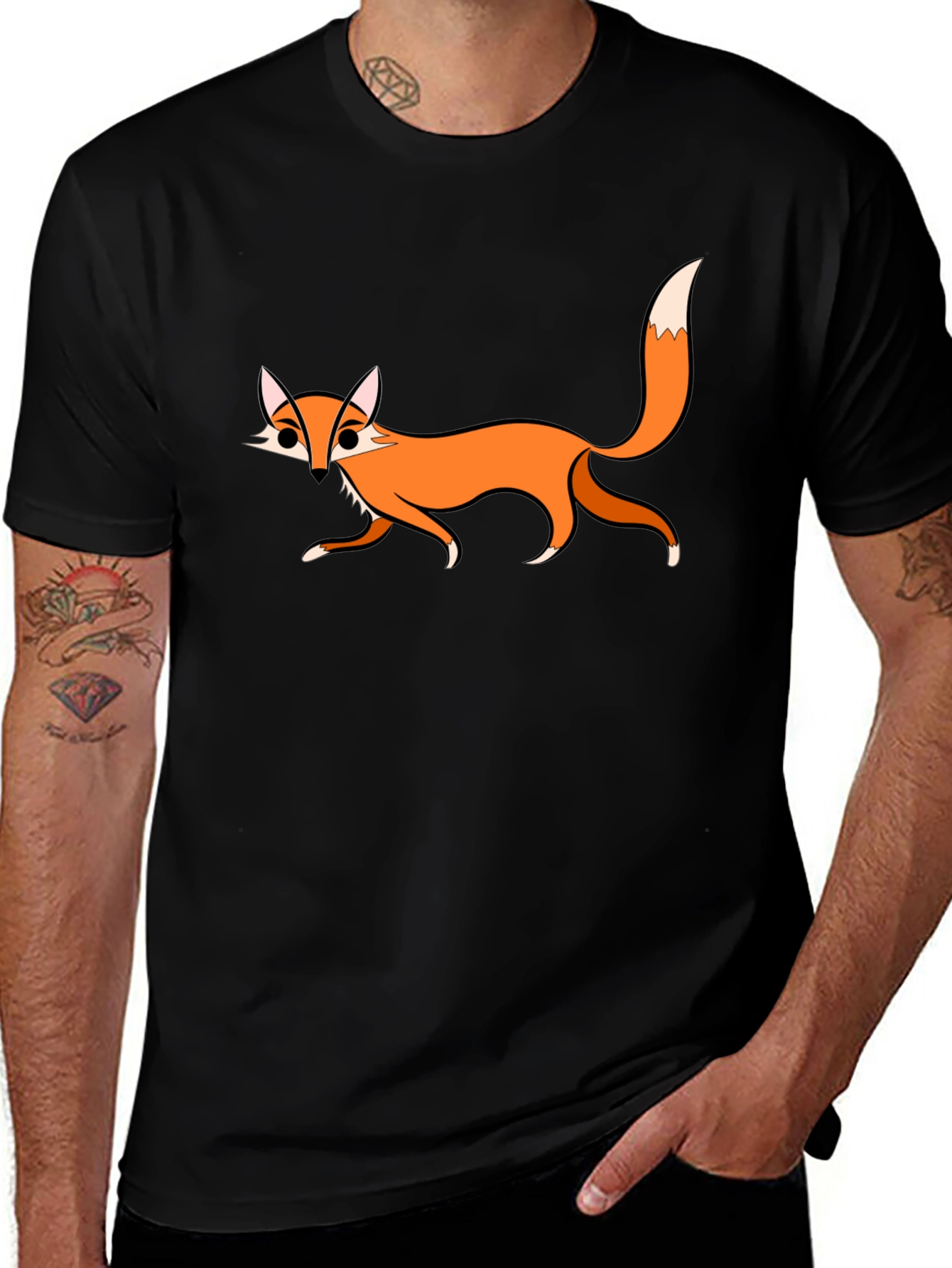 Variant 15 of Fox Graphic Black T-Shirt - Casual & Fun!