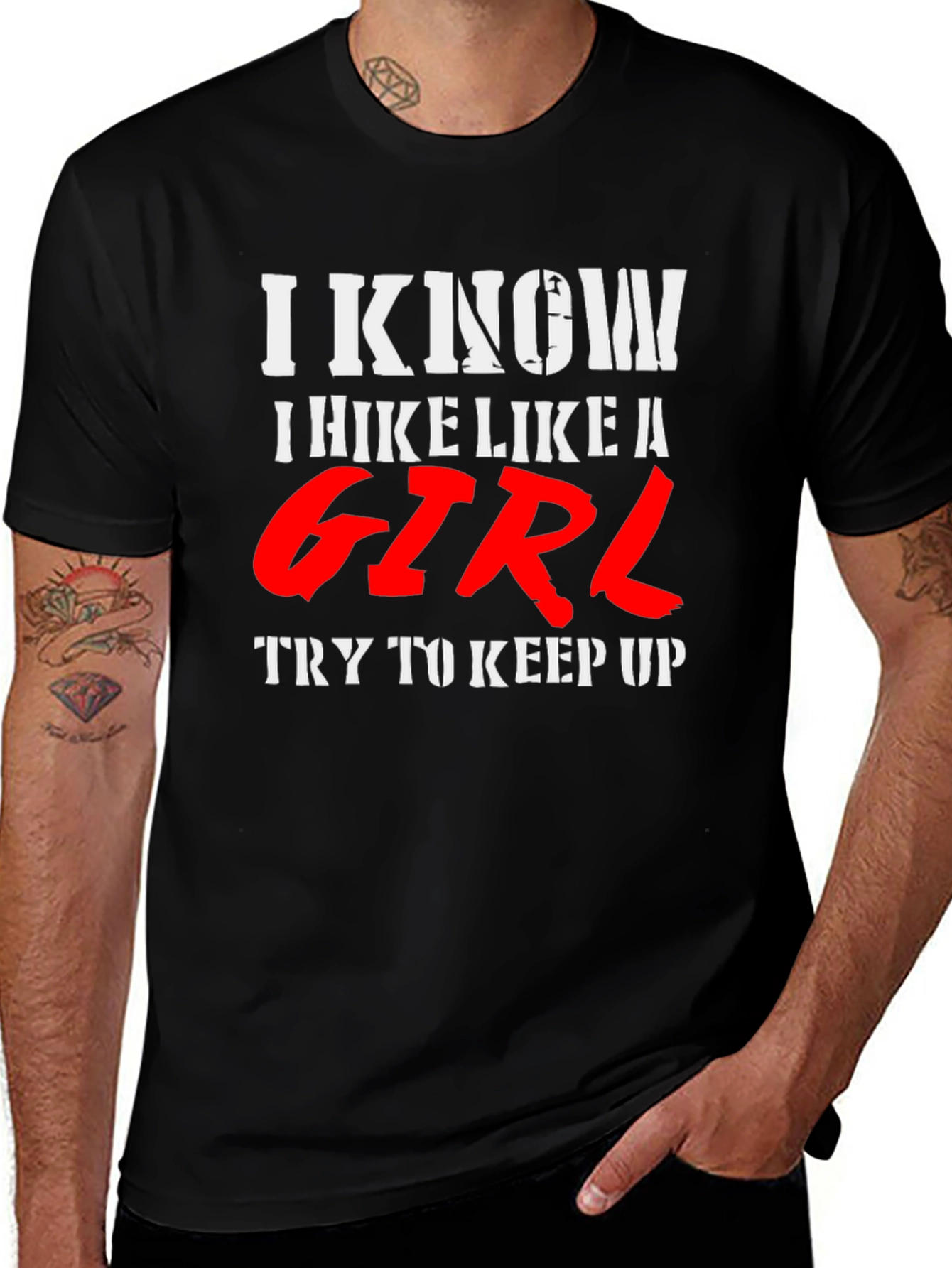 Variant 18 of I Hike Like A Girl T-Shirt - Funny Hiking Tee