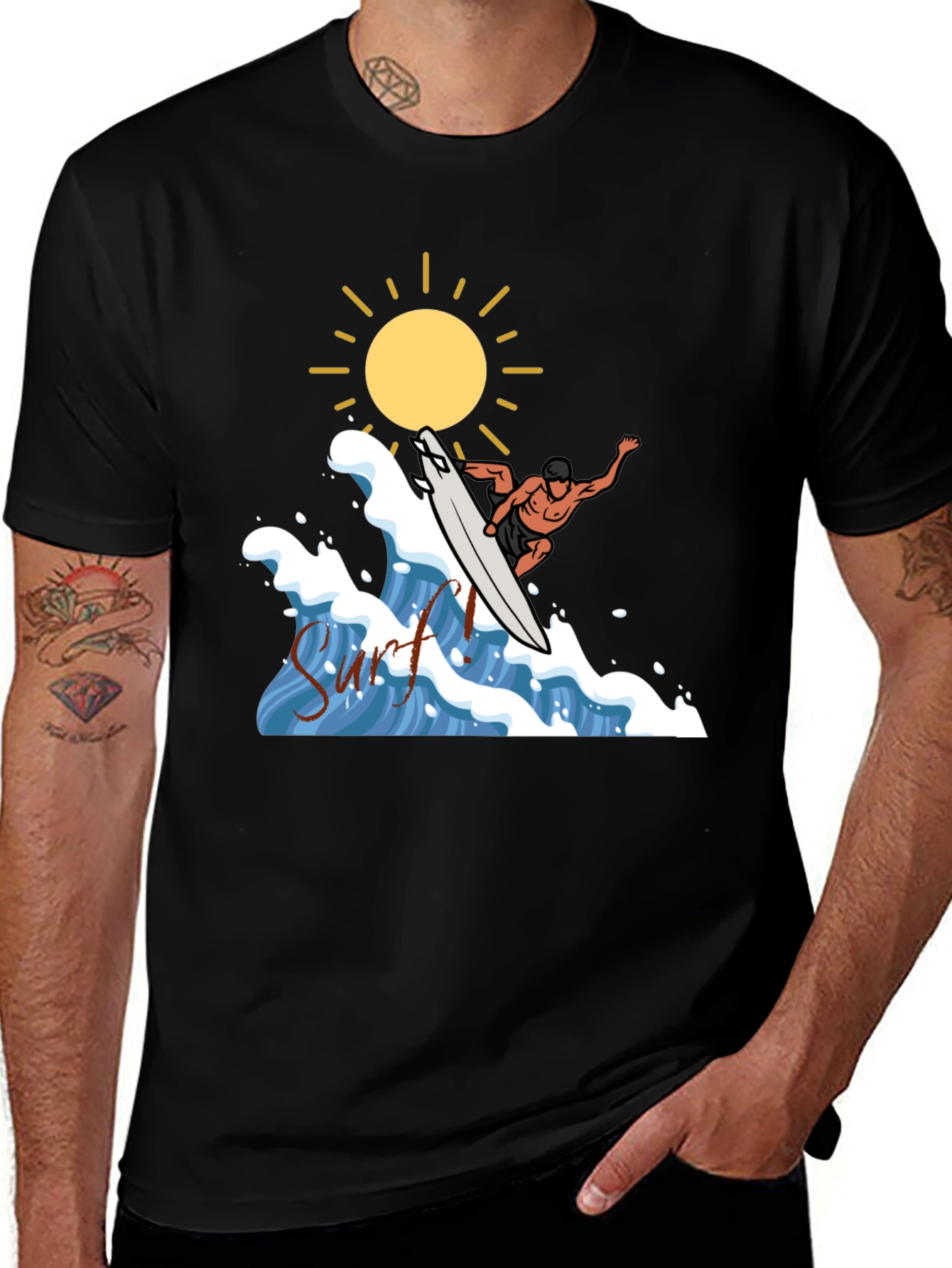 Variant 27 of Surf's Up Graphic Tee - Black