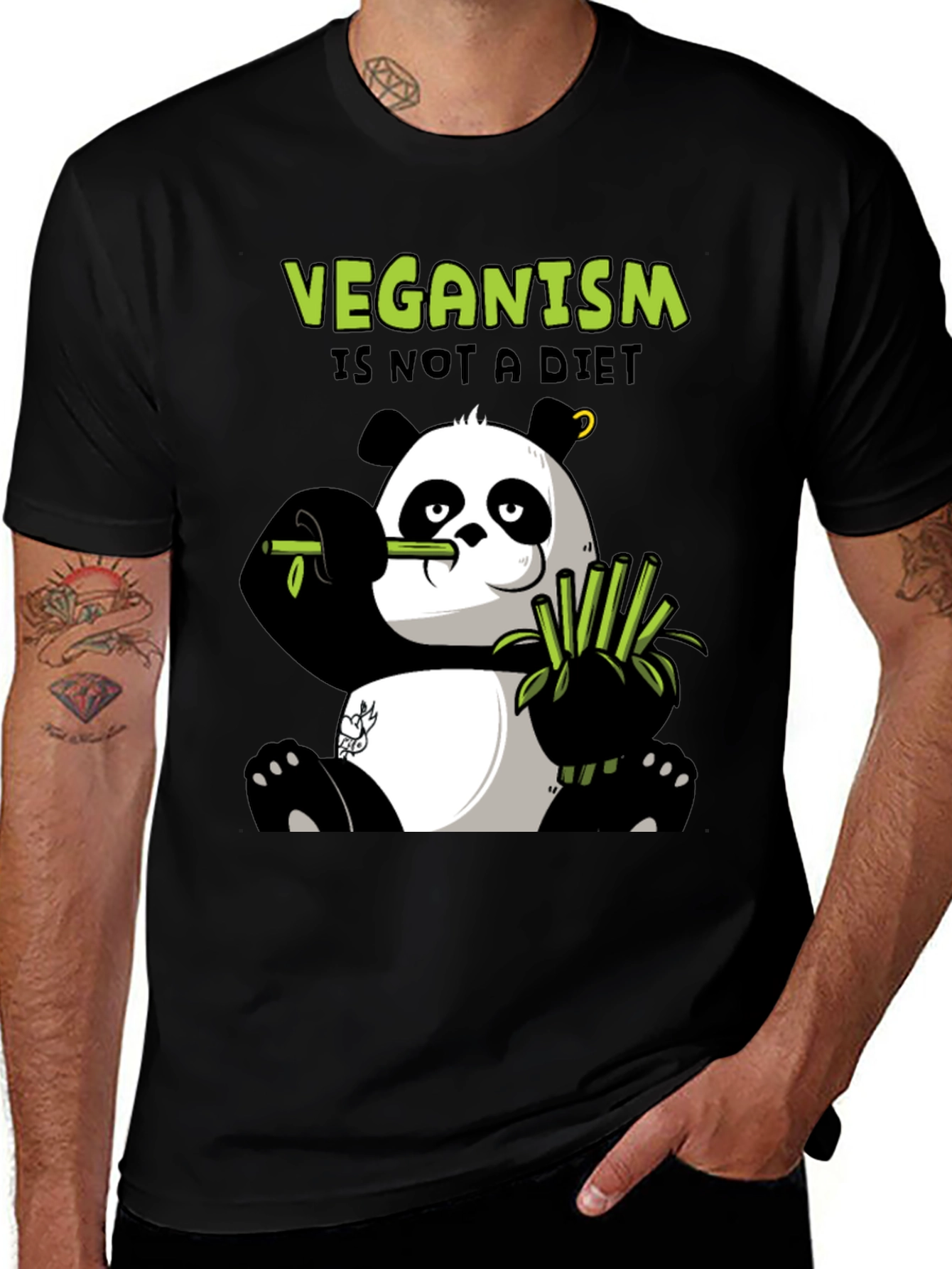 Variant 13 of Vegan Panda T-Shirt - Veganism is Not a Diet