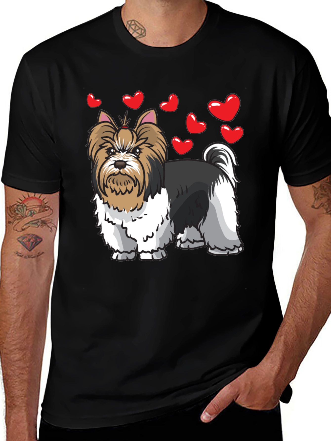 Dog Lover's Heart Shirt - Yorkie Terrier Tee