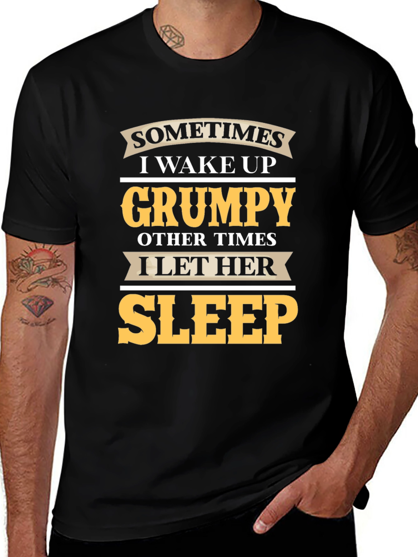 Variant 28 of Grumpy Sleep Funny Men's Black T-Shirt
